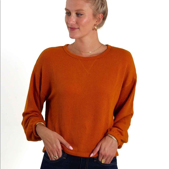 Double Zero Sweaters - Orange Thermal Sweater